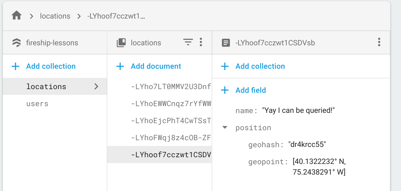 The database structure for geolocation queries