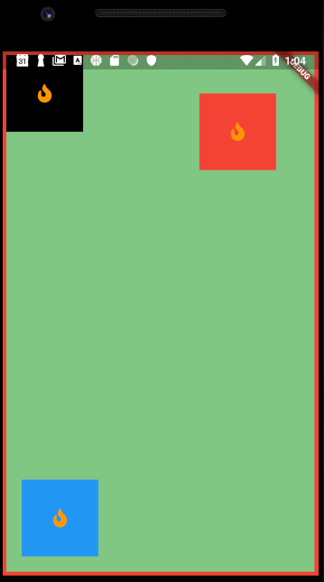positioned boxes Flutter